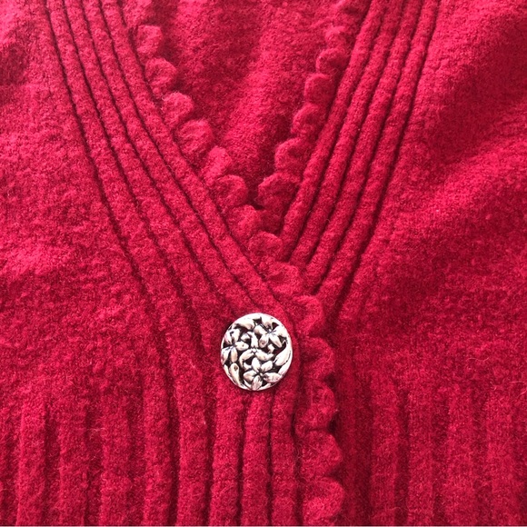 Anthropologie Sleeping on Snow Scalloped Edge Crop Cardigan - Picture 2 of 7